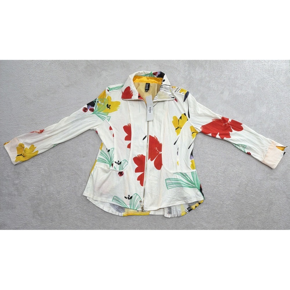 NWT Berek Lightweight Full-Zip Jacket Woman's Petite Small Floral Vibrant Artsy